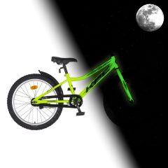   KPC FluoBike Raptor dinós VILÁGÍTÓS 20 neonzöld fluoreszkáló gyermek kerékpár